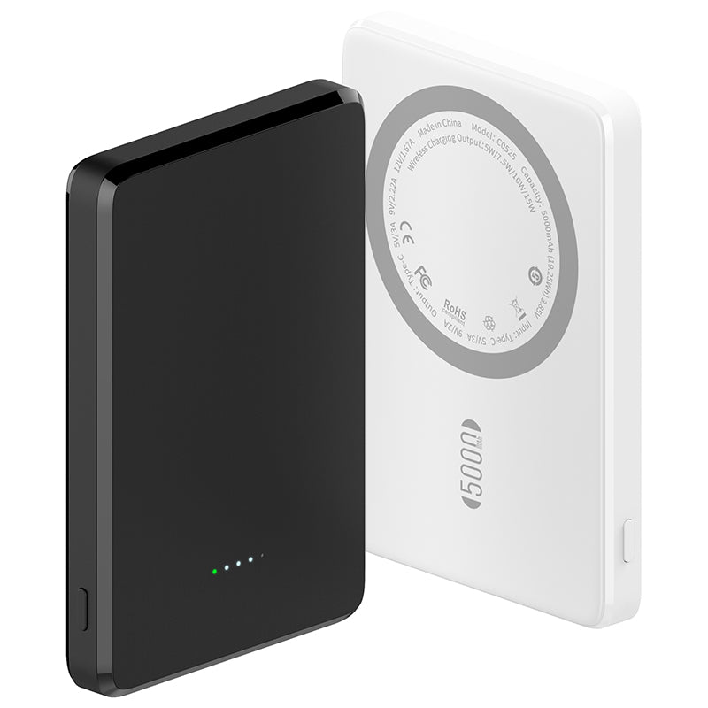 Batterie externe magnétique 5000mAh - duo Noir et Blanc