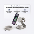 ElectroShop World - Pack Bureau MagSafe - MagDock 3 chargeant iPhone, Watch et AirPods
